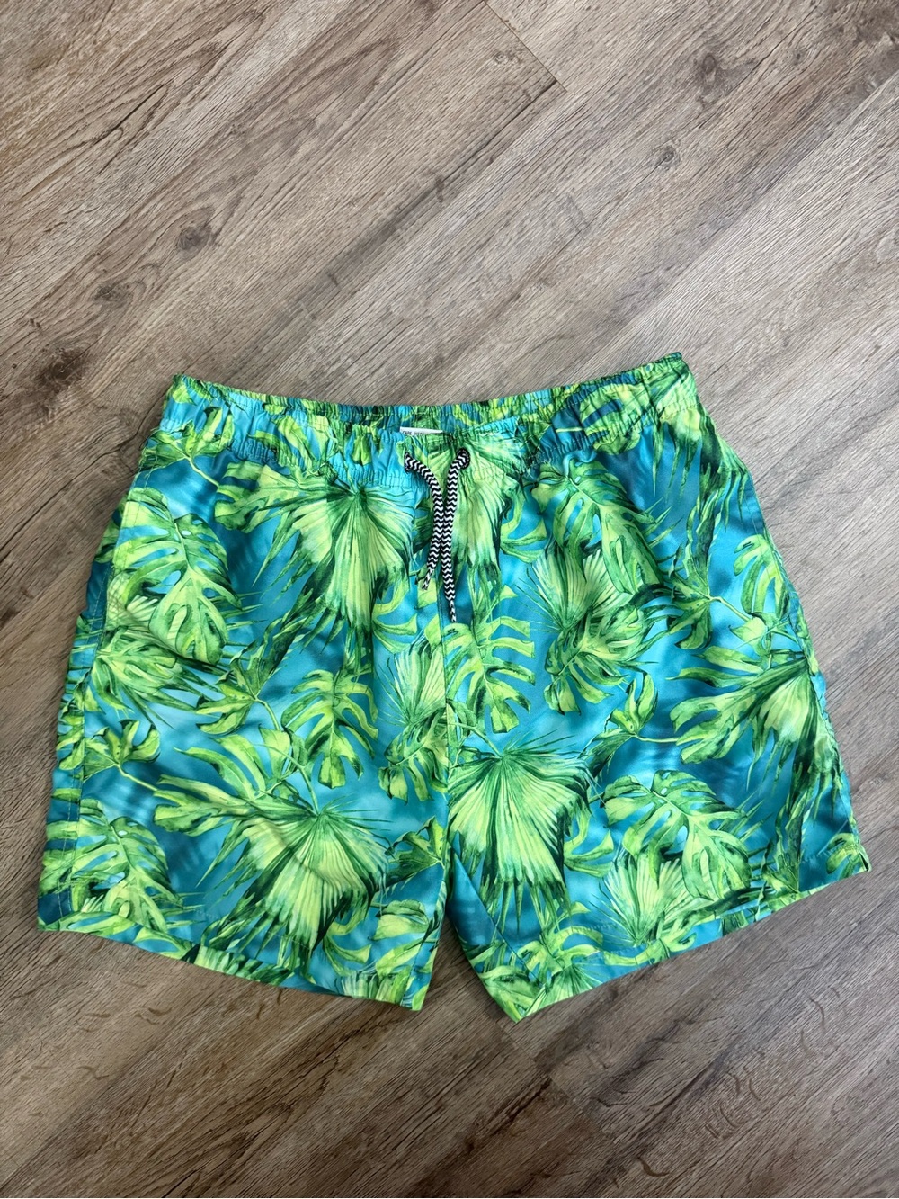 Franks Australia Green Tropical Leaf Print Swim Shorts
